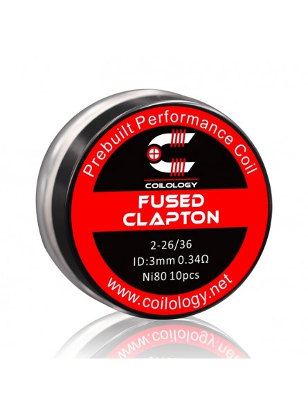 Pack 10 Fused Clapton Ni80 Coilology 0.34 Ohm Pack 10 Fused Clapton Ni80 Coilology 0.34 Ohm