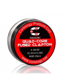 Pack 10 Quad-Core Fused Clapton Coilology 0.28 Ohm